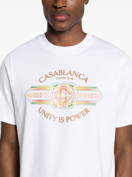 Casablanca Einigkeit ist Macht Bedrucktes T-Shirt in Weiß - Image 2