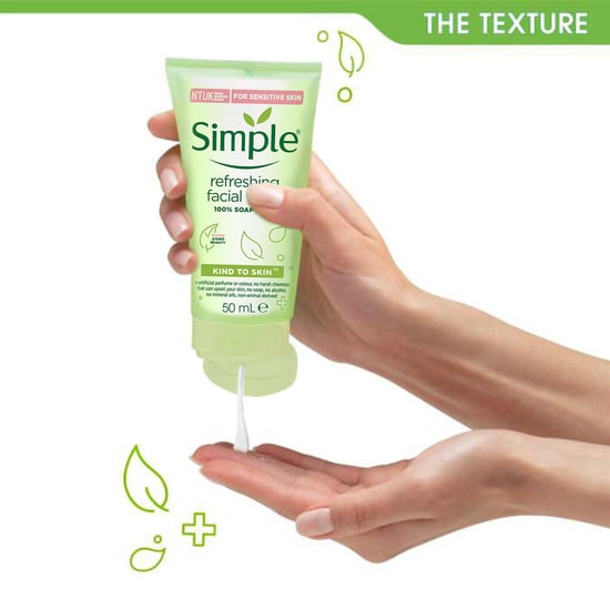 Simple Kind to Skin Soap Free Refreshing Facial Gel Wash, 50ml, 6 pack