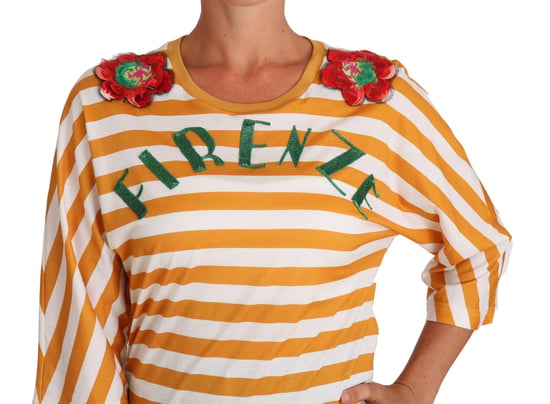 Dolce & Gabbana Damen Weiß Orange FIRENZE T-Shirt - Image 3
