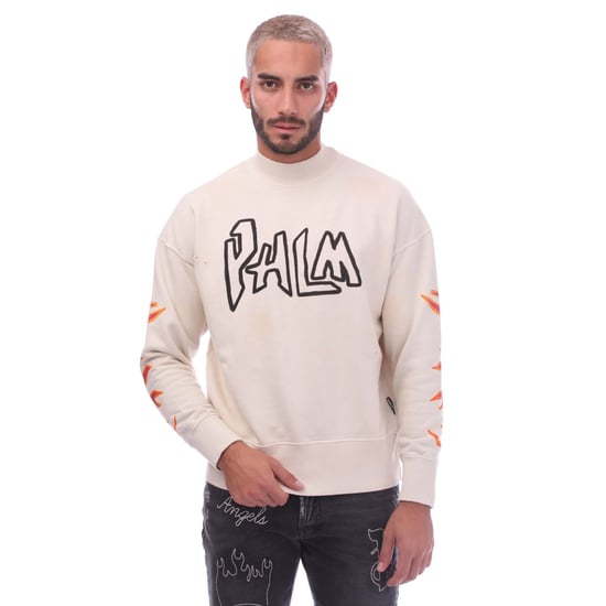 Bedrucktes Rollkragen-Sweatshirt in Weiß - Image 1