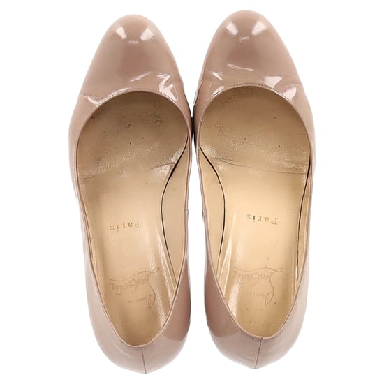 Christian Louboutin Dolly 85 Pumps mit runder Zehenpartie aus nude-lackiertem Leder - Image 3
