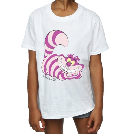 Disney Girls Alice In Wonderland Cheshire Cat Cotton T-Shirt (White)