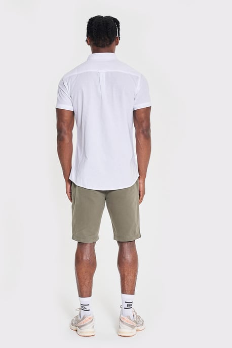 White 'Bowdon' Short Sleeve Cotton Shirt