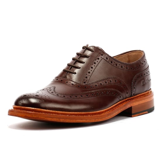 Ben Sherman Sugarman Brogue Leder Herren Braune Schnürschuhe - Image 3