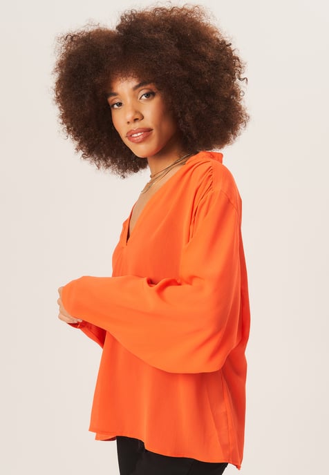 Strukturierte Chiffon Oversized Bluse - Image 3