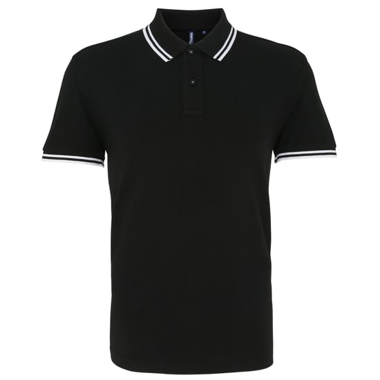 Asquith & Fox Herren Classic Fit Tipped Polo Shirt (Schwarz/Weiß) - Image 1