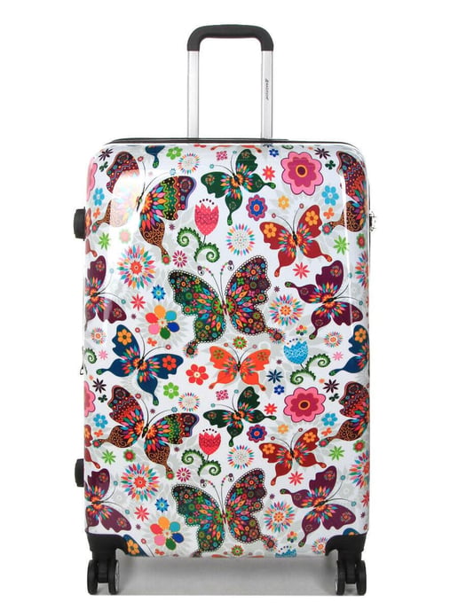 Hard Shell 4 Wheel Butterfly Print  Luggage Bag Suitcase Set fo 3