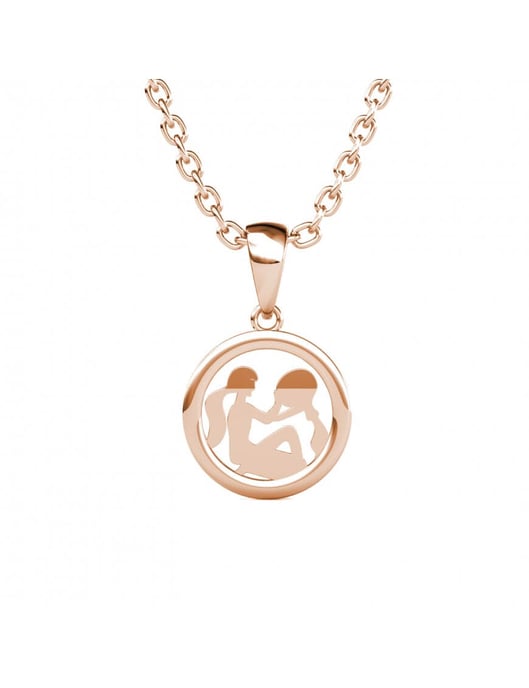 Wassermann Tierkreiszeichen Anhänger - Rose Gold und Kristall - Image 4