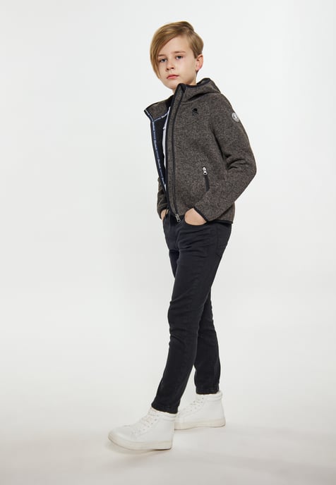 Schmuddelwedda Strickfleeceblouson Jungen (Kinder) grau melange - Image 2