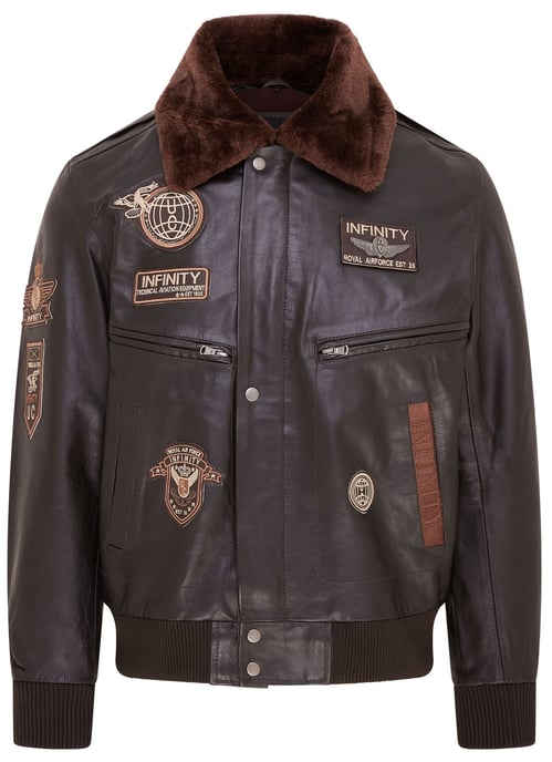 Mens Brown Leather US Air Force Bomber Jacket- Lieksa
