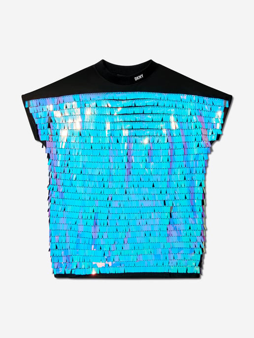 DKNY Girls Sequin Dress in Multicolour