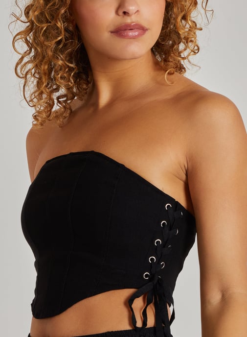 Cargo Side Lace Up Corset Bandeau Top