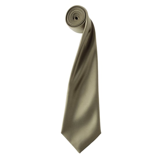 Premier Mens Plain Satin Krawatte (Schmales Blatt) (Salbei) - Image 1
