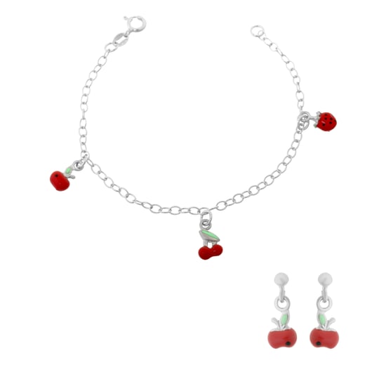 Orphelia 'Apple' Kinder 925 Sterling Silber Set: Armband + Ohrringe - Silber SET-7149/1 - Image 1