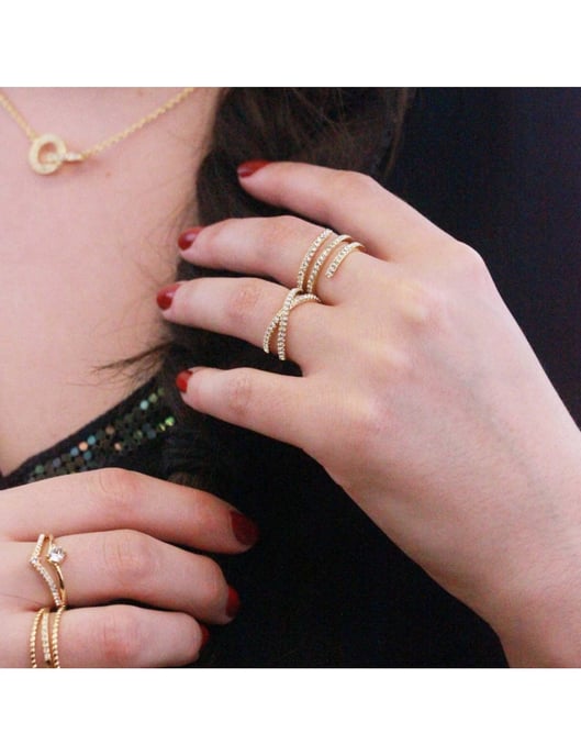 X Ring - Gold und Kristall - Image 5