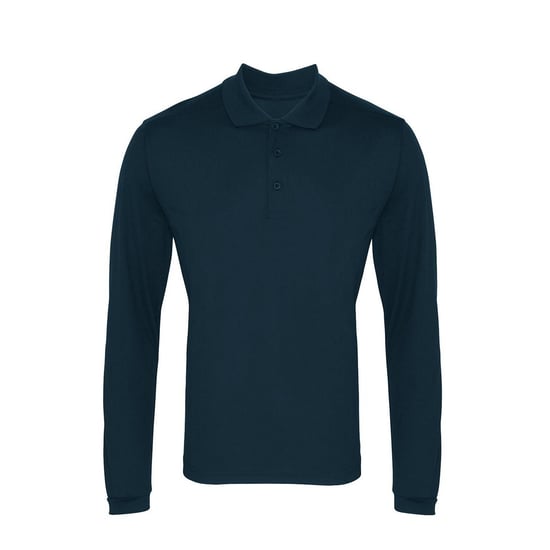 Premier - "Coolchecker" Poloshirt für Herren Langärmlig (Marineblau) - Image 1