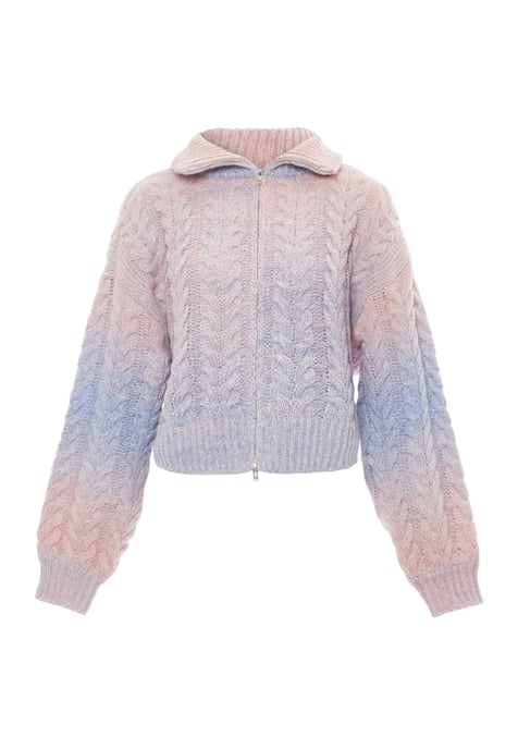 Mymo Strickjacke Damen blau rosa - Image 1