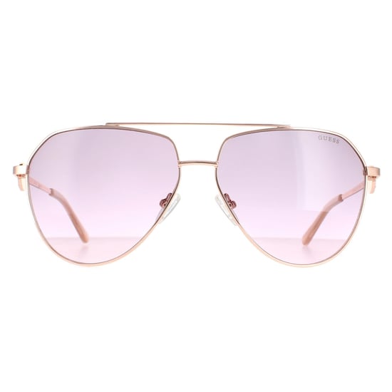 Guess Aviator Womens Shiny Rose Gold Bordeaux Gradient GF6140
