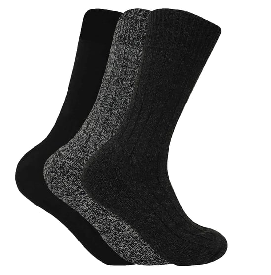 3 Paare Herren gepolsterte Sohle Wolle Mischung Wandern Socken für Stiefel - Image 1