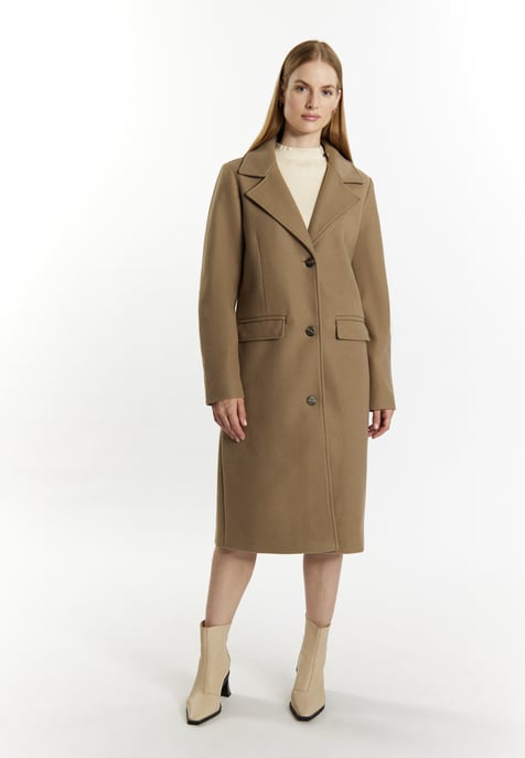 Dreimaster Übergangsjacke in Wolloptik Damen Graubeige - Image 4