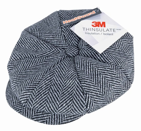 Herringbone-Muster Fleece gefüttert Winter Wolle Newsboy Hut Kappe - Image 2