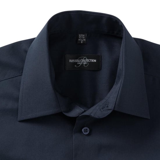 Russell Collection Easy Care Tailored Poplin Hemd für Männer, kurzarm (Dunkelblau) - Image 4