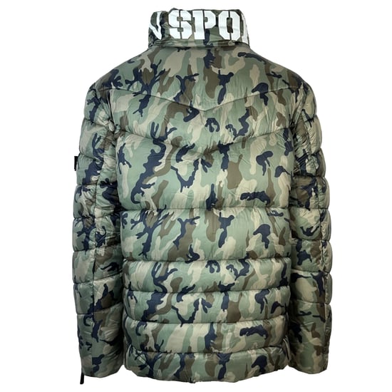 Plein Sport Gepolsterte Jacke mit kühnem Logo und Tarnmuster - Image 2