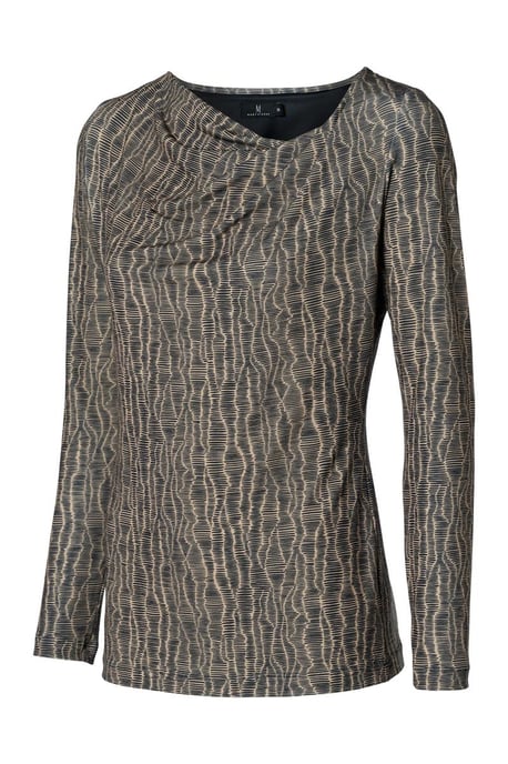 Caitlin Print Top Schwarz / Taupe - Image 4