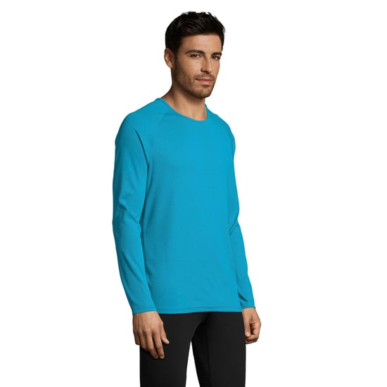 SOLS Mens Sporty Langarm Performance T-Shirt (Aqua) - Image 6