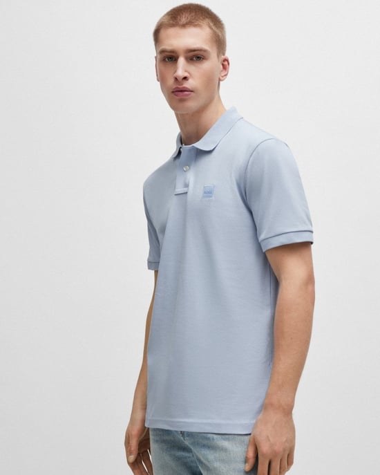 BOSS Orange Passenger Herren Stretch-Baumwoll Slim-Fit Polo-Shirt mit Logo-Patch - Image 1