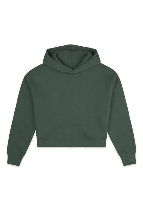 The Women's Pullover Crop Hoodie in green