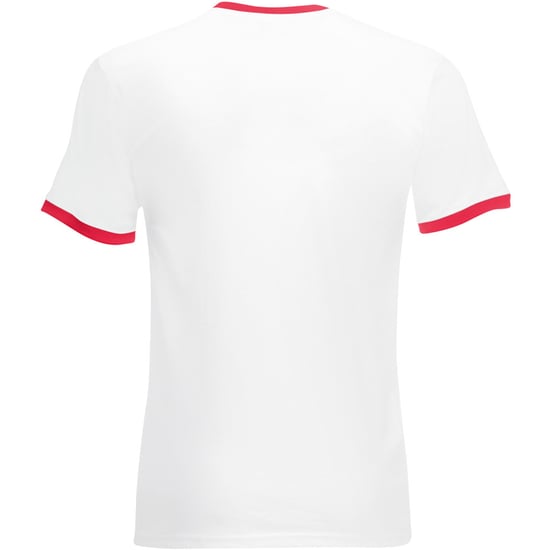 Fruit Of The Loom Herren Ringer T-Shirt (Weiß/Rot) - Image 2