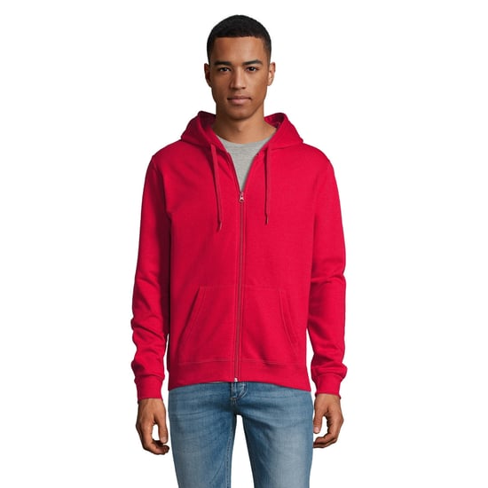 SOLS Herren Stone Zip Up Plain Hoodie (Rot) - Image 4
