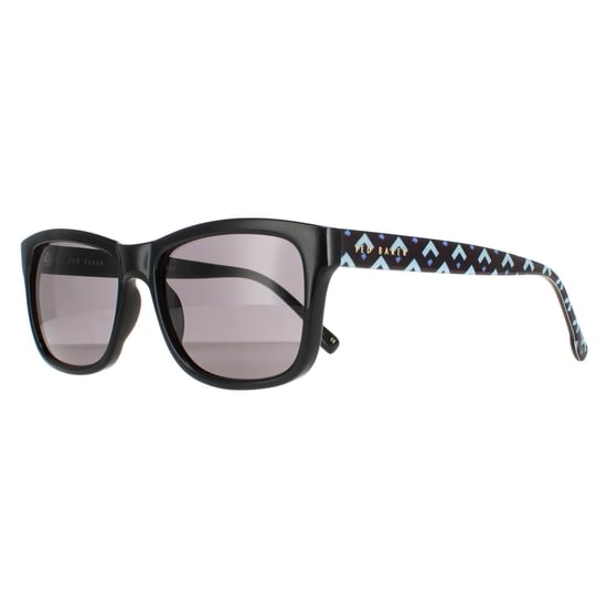 Ted Baker Rectangle Mens Polished Black Patterned Grey TB1455 Dane Sunglasses