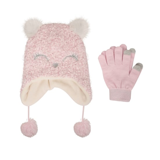 Mountain Warehouse - "Cosy Trapper" Hut- und Handschuh-Set für Kinder (Pink) - Image 1