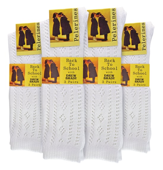 12er-Pack Mädchen Baumwollreiche Kniestrümpfe Weiß Uniform Socken - Weiß - Image 2