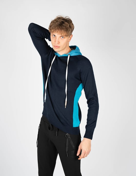 Takeshy Kurosawa Pullover With Hood Herren blau - Image 3