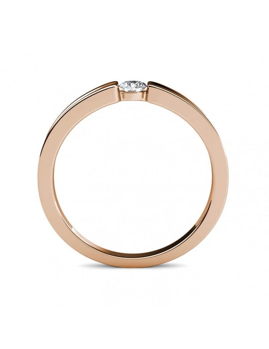 Einfacher Ring - Roségold und Kristall - Image 5