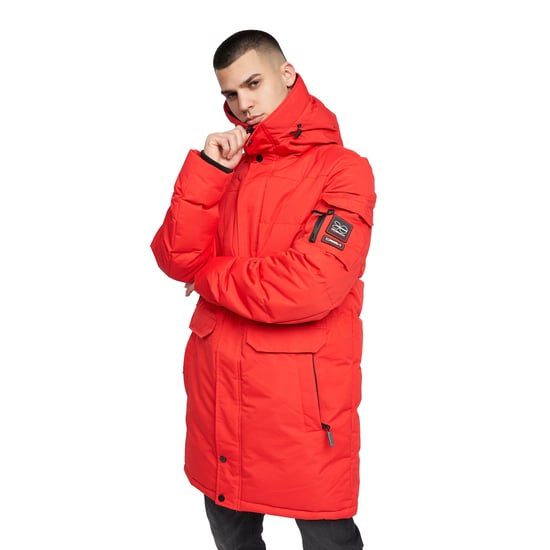 Crosshatch Mens Milwaka Long Padded Jacket (Red)