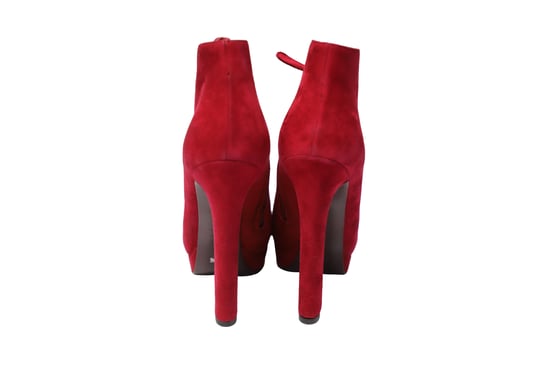 Alexander McQueen Stiefeletten aus rotem Wildleder - Image 4