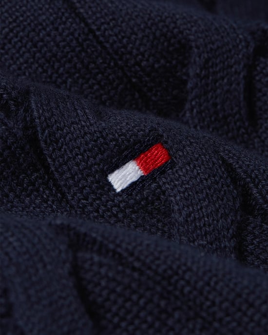 Tommy Hilfiger Classic Cotton Cable Mens Half Zip Mock Sweatshirt - Image 5