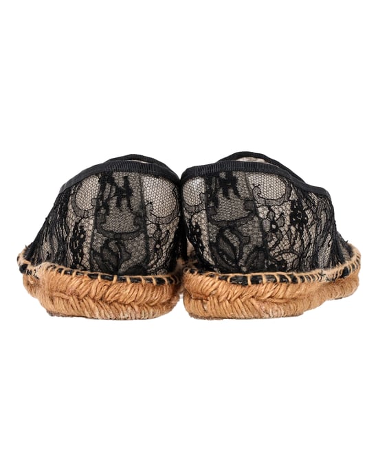 Dolce & Gabbana Spitzenschuhe aus Segeltuch in Schwarz - Image 4