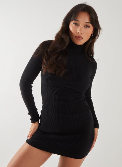 Roll Neck Mini Dress