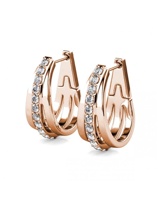 Aurielle Creolen - Roségold und Kristall - Image 4