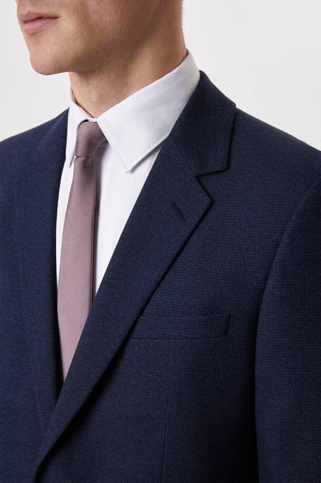 Skinny Fit Navy Marl Suit Jacket - Image 4