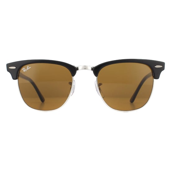 Ray-Ban Sunglasses Clubmaster 3016 W3387 Black Brown B-15 49mm