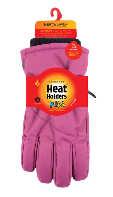 Heat Holders Childrens Snowflake Winter Thermal Lined Cuffs Performance Handschuhe - Pink - Image 2