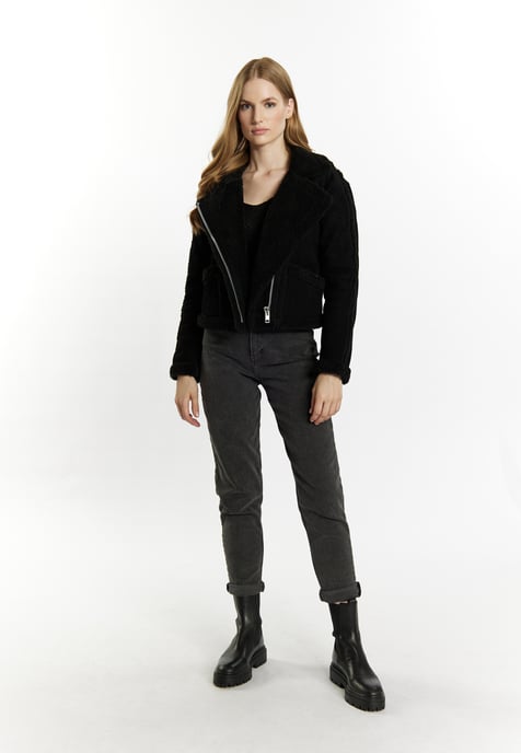 Dreimaster Bikerjacke aus Leder Damen schwarz - Image 2