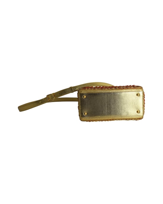 Dior Lady Dior Medium Bag 2019 Limited Edition von Olga de Amaral in goldfarbenem Leder - Image 4