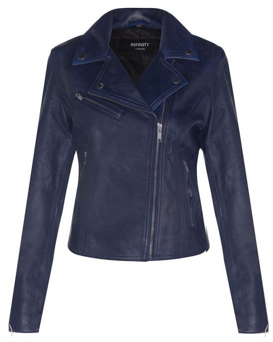 Classic Women's Brando Leather Biker Jacket from Loughton